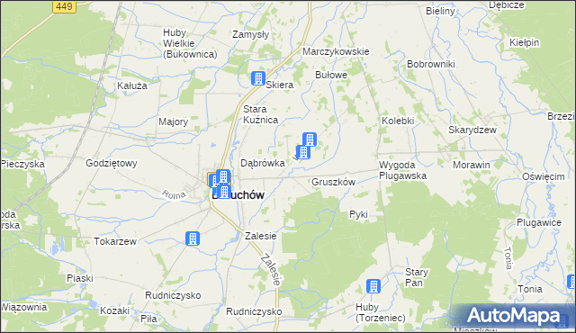 mapa Wrzosy gmina Doruchów, Wrzosy gmina Doruchów na mapie Targeo