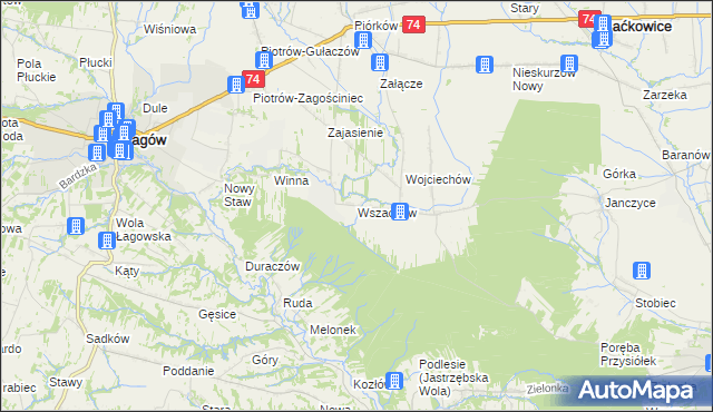 mapa Wszachów, Wszachów na mapie Targeo