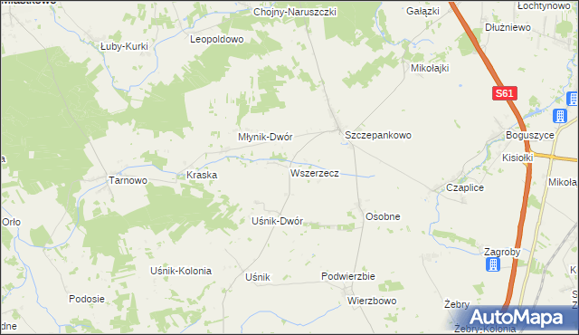 mapa Wszerzecz, Wszerzecz na mapie Targeo