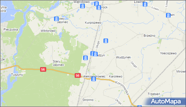 mapa Wudzyn, Wudzyn na mapie Targeo