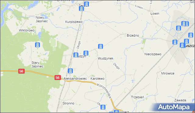 mapa Wudzynek, Wudzynek na mapie Targeo