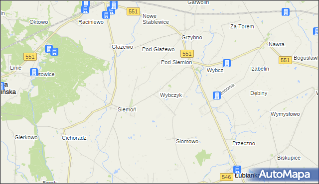 mapa Wybczyk, Wybczyk na mapie Targeo