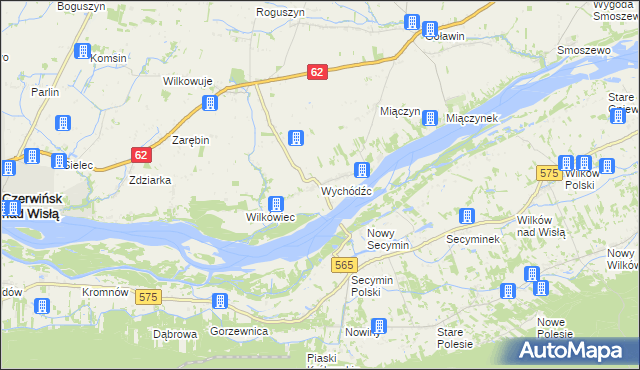 mapa Wychódźc, Wychódźc na mapie Targeo