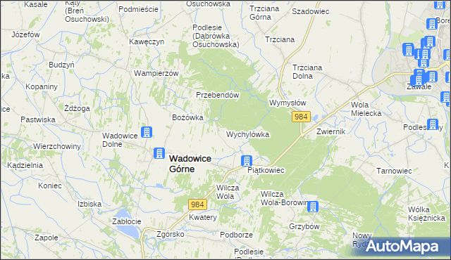 mapa Wychylówka, Wychylówka na mapie Targeo