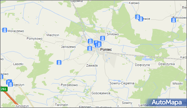 mapa Wydawy gmina Poniec, Wydawy gmina Poniec na mapie Targeo