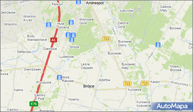 mapa Wygoda gmina Brójce, Wygoda gmina Brójce na mapie Targeo