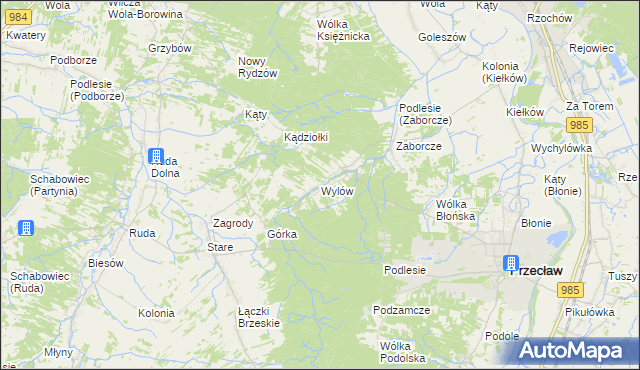 mapa Wylów, Wylów na mapie Targeo