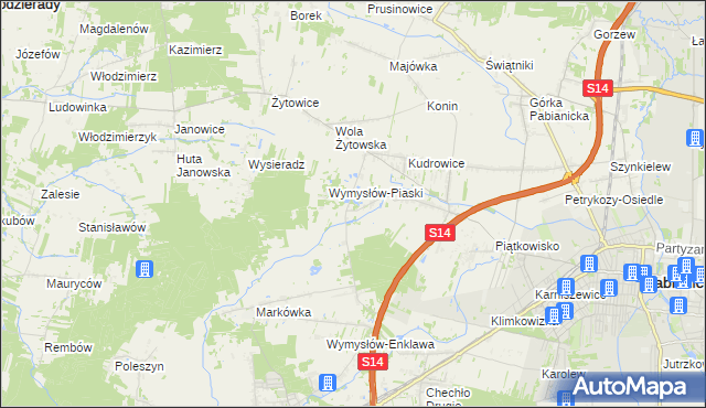 mapa Wymysłów Francuski, Wymysłów Francuski na mapie Targeo