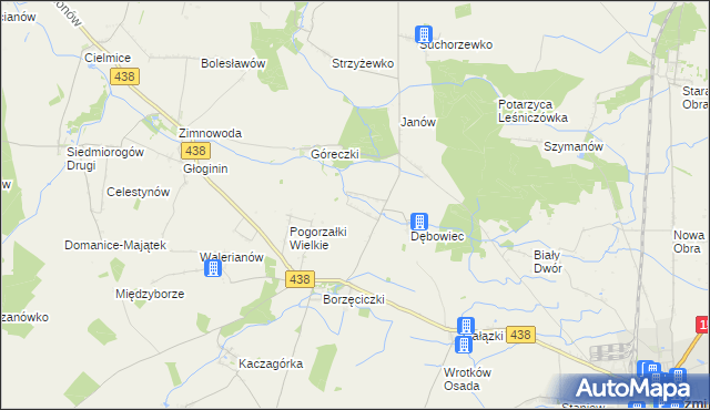 mapa Wyrębin, Wyrębin na mapie Targeo