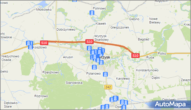 mapa Wyrzysk, Wyrzysk na mapie Targeo