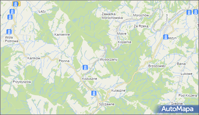 mapa Wysoczany, Wysoczany na mapie Targeo