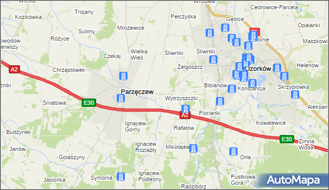 mapa Wytrzyszczki, Wytrzyszczki na mapie Targeo