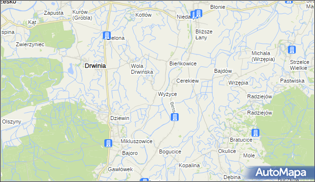 mapa Wyżyce, Wyżyce na mapie Targeo