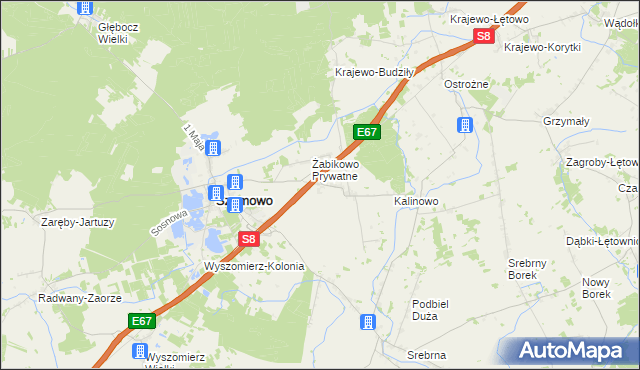 mapa Żabikowo Rządowe, Żabikowo Rządowe na mapie Targeo