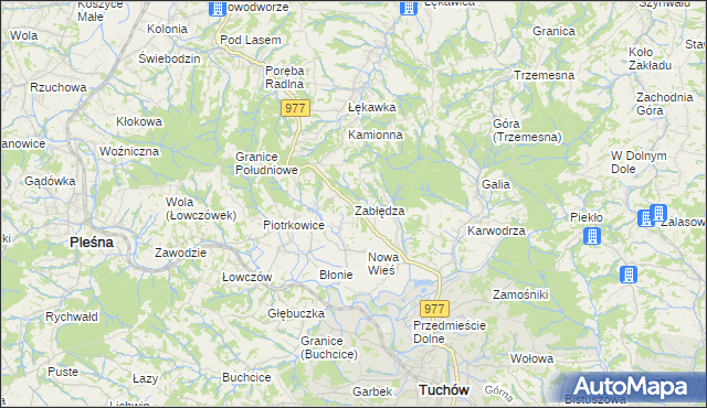 mapa Zabłędza, Zabłędza na mapie Targeo