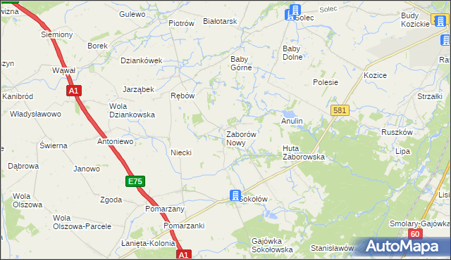 mapa Zaborów Nowy, Zaborów Nowy na mapie Targeo