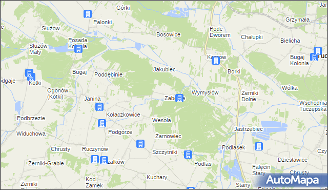 mapa Zaborze gmina Stopnica, Zaborze gmina Stopnica na mapie Targeo