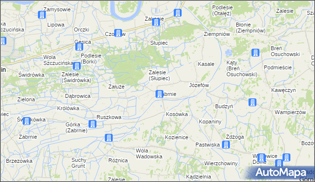 mapa Zabrnie gmina Wadowice Górne, Zabrnie gmina Wadowice Górne na mapie Targeo