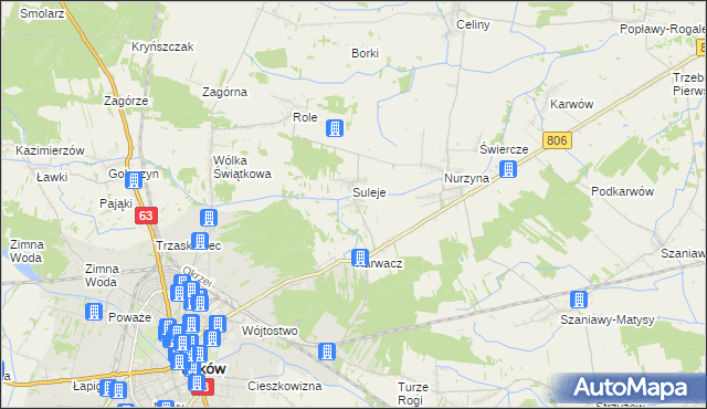 mapa Zabrodzie gmina Łuków, Zabrodzie gmina Łuków na mapie Targeo