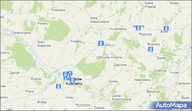 mapa Zabruzdy-Kolonia, Zabruzdy-Kolonia na mapie Targeo