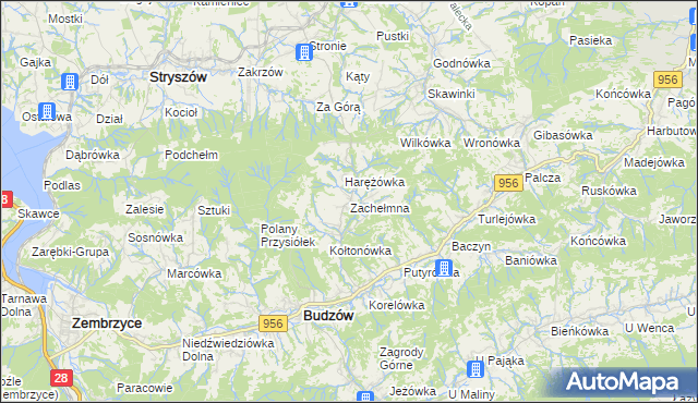 mapa Zachełmna, Zachełmna na mapie Targeo