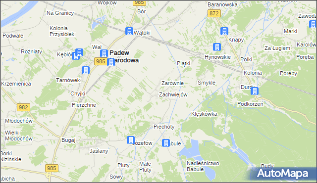 mapa Zachwiejów, Zachwiejów na mapie Targeo