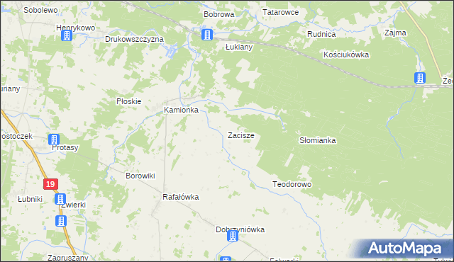 mapa Zacisze gmina Zabłudów, Zacisze gmina Zabłudów na mapie Targeo