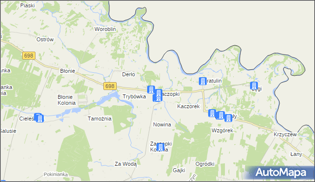 mapa Zaczopki, Zaczopki na mapie Targeo