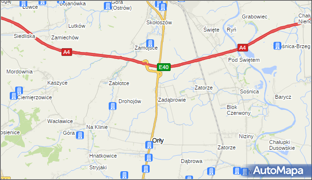 mapa Zadąbrowie gmina Radymno, Zadąbrowie gmina Radymno na mapie Targeo