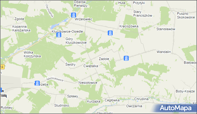 mapa Zadole gmina Opole Lubelskie, Zadole gmina Opole Lubelskie na mapie Targeo