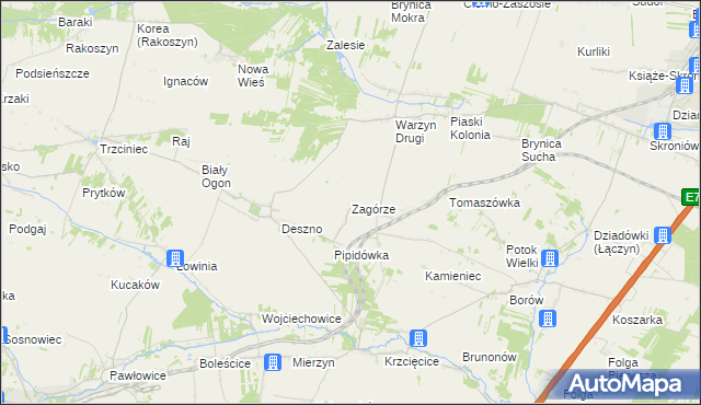 mapa Zagórze gmina Nagłowice, Zagórze gmina Nagłowice na mapie Targeo