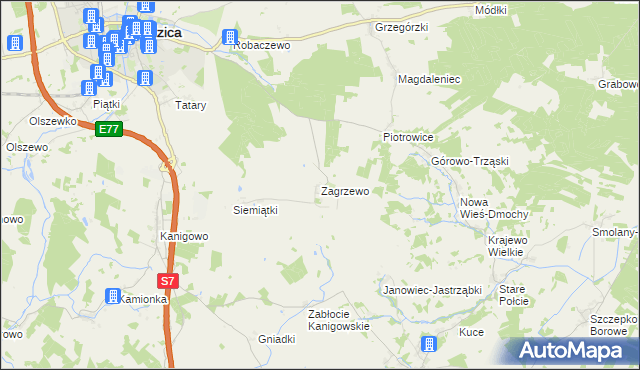 mapa Zagrzewo, Zagrzewo na mapie Targeo