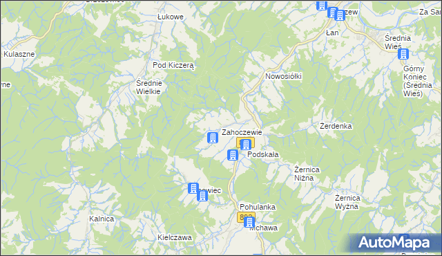 mapa Zahoczewie, Zahoczewie na mapie Targeo