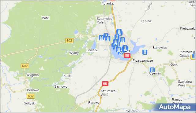 mapa Zajezierze gmina Sztum, Zajezierze gmina Sztum na mapie Targeo