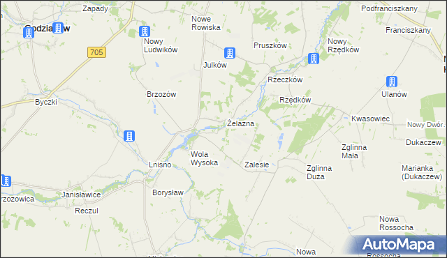 mapa Zajrzew, Zajrzew na mapie Targeo