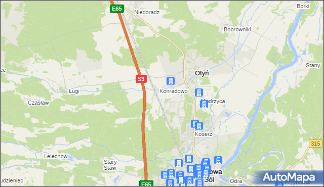 mapa Zakęcie, Zakęcie na mapie Targeo