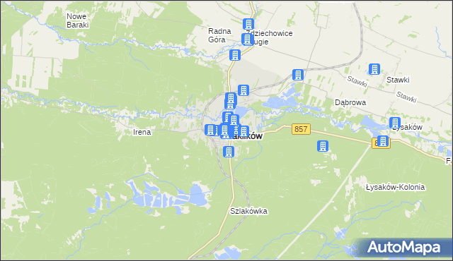 mapa Zaklików, Zaklików na mapie Targeo