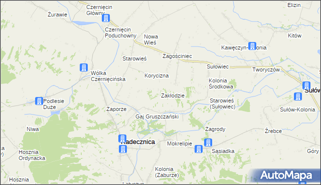 mapa Zakłodzie, Zakłodzie na mapie Targeo