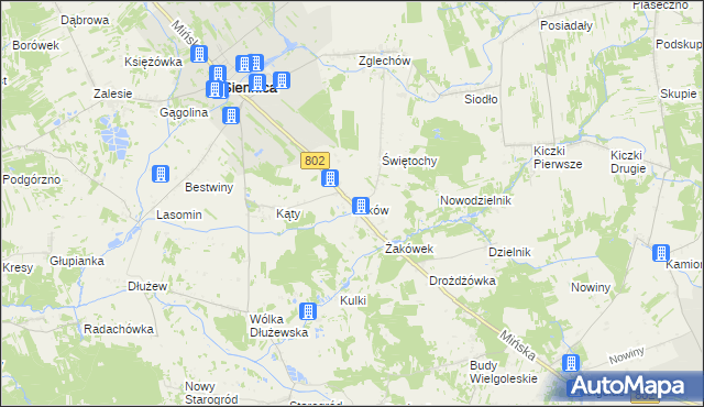 mapa Żaków, Żaków na mapie Targeo