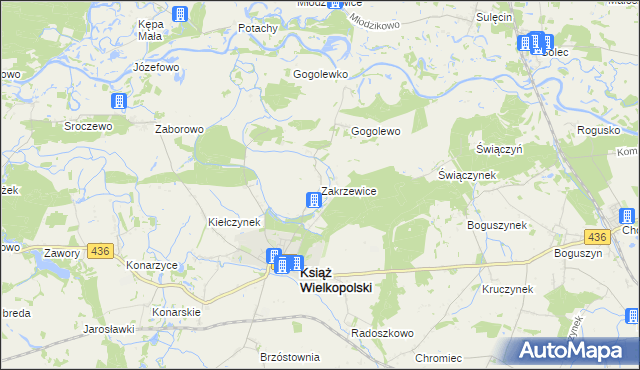 mapa Zakrzewice, Zakrzewice na mapie Targeo