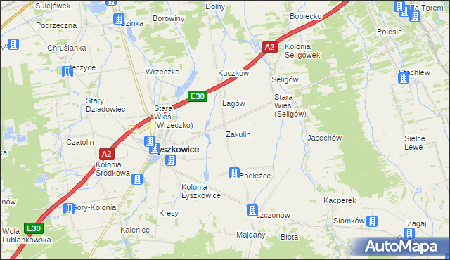 mapa Zakulin, Zakulin na mapie Targeo