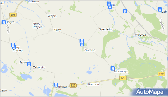 mapa Żalęcino, Żalęcino na mapie Targeo