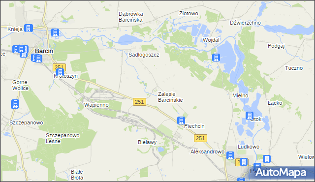 mapa Zalesie Barcińskie, Zalesie Barcińskie na mapie Targeo