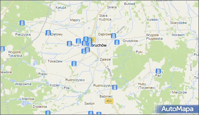 mapa Zalesie gmina Doruchów, Zalesie gmina Doruchów na mapie Targeo