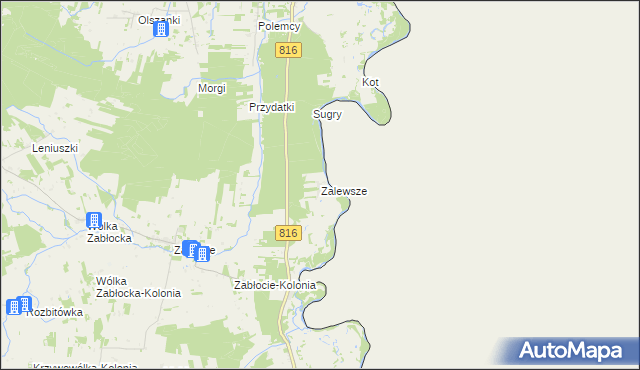 mapa Zalewsze, Zalewsze na mapie Targeo