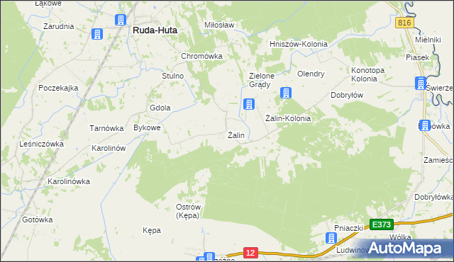 mapa Żalin, Żalin na mapie Targeo