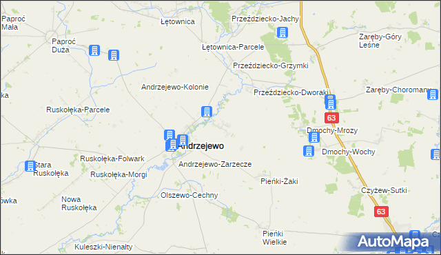 mapa Załuski-Lipniewo, Załuski-Lipniewo na mapie Targeo