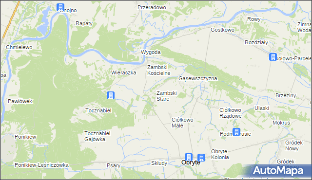 mapa Zambski Stare, Zambski Stare na mapie Targeo