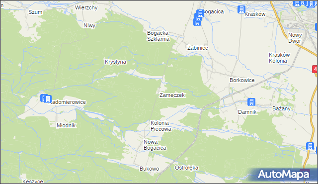 mapa Zameczek gmina Kluczbork, Zameczek gmina Kluczbork na mapie Targeo