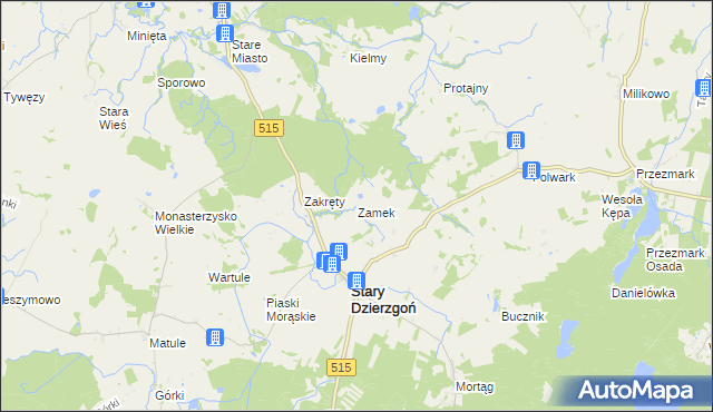 mapa Zamek gmina Stary Dzierzgoń, Zamek gmina Stary Dzierzgoń na mapie Targeo